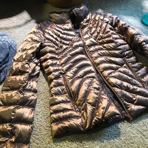 2 for 1 - Bronze Puffer Coat and Knit Sweater
